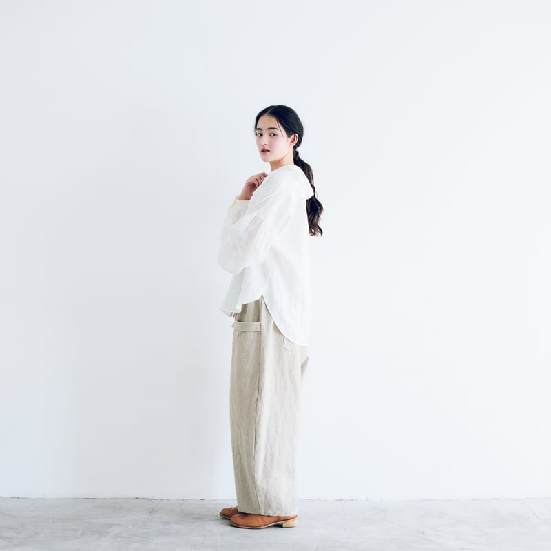 ストライプリネン・アンティークカラー・ブラウス／オフホワイト | MAGALI