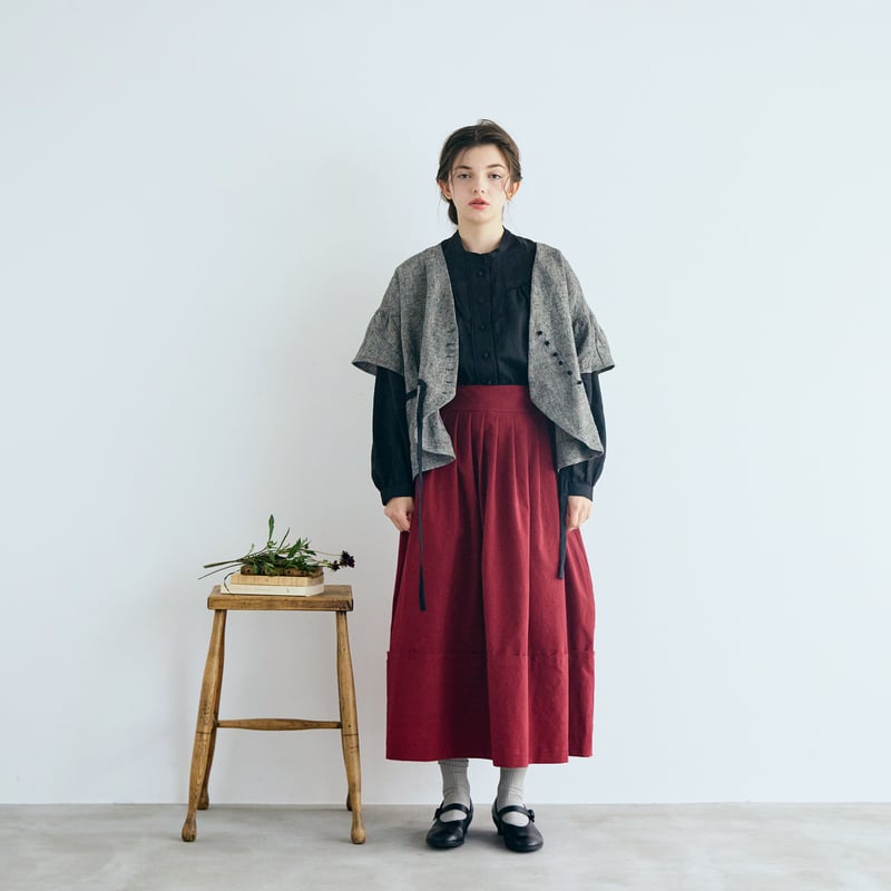 完売しました＞トリプルウォッシュリネン・カシュクールジレ／フォグ