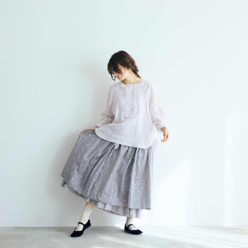 完売しました＞シャンブレーリネン・ぺザントプルオーバー／ピンク