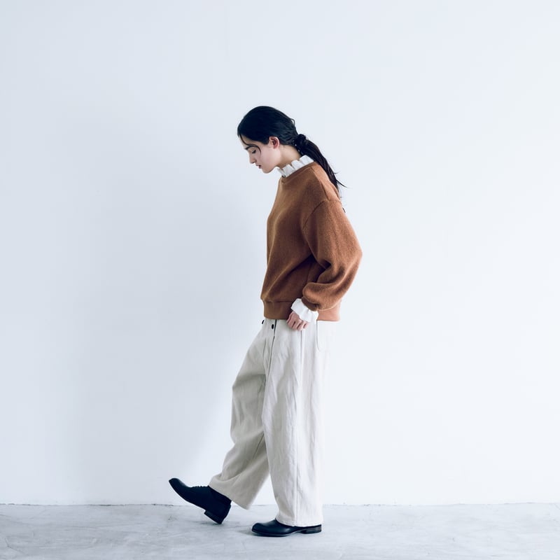 クォーターニット・フリルプルオーバー／ブラウン | MAGALI