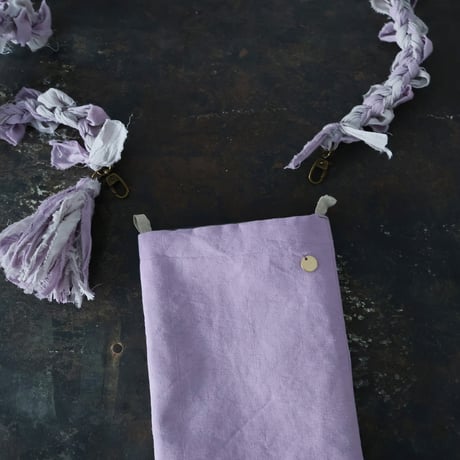 ＜完売しました／WEB限定販売＞Handspun fray pochet ポシェット／ライラック