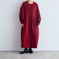 オールドコットン・ダブルボタンワンピース／レッド