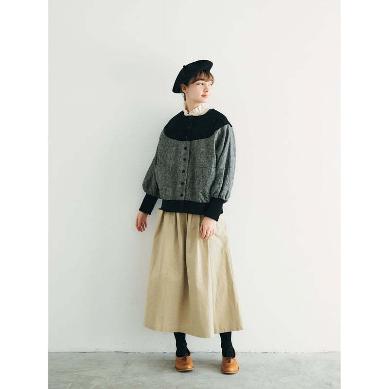 完売しました>トリプルウォッシュリネン&コーデュロイ·ブルゾン
