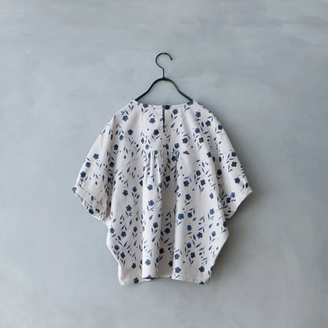 Fleur de brume　コットンリネン・ルーミープルオーバー ／ダスティブルー