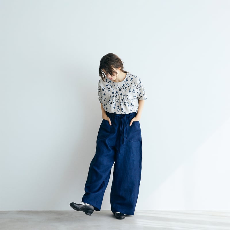 完売しました＞インディゴリネン・ロングパンツ／ネイビー | MAGALI