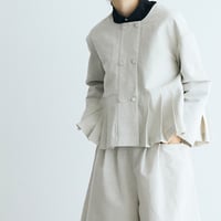 ＜完売しました＞ハイカウントコットンリネン・ダブルボタンジャケット／オートミール