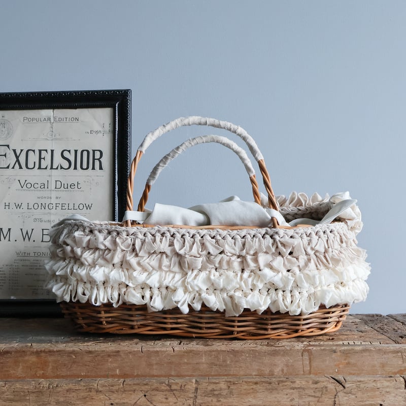 WEB限定販売＞Handspun Asymmetry Fray Basket カゴバッグ／