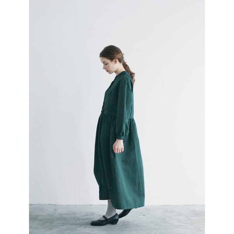 完売しました＞スーピマコットンリネン・タック・ギャザーワンピース  
