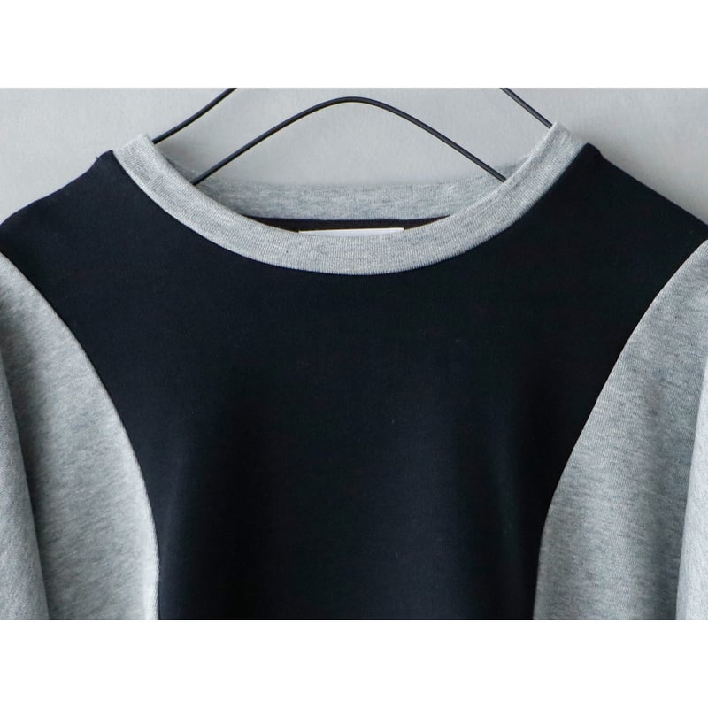 MAGALI コットンスウェット　スイッチングプルオーバー　ブラック　新品 コットンスウェット・スイッチングプルオーバー／ヘザーグレー