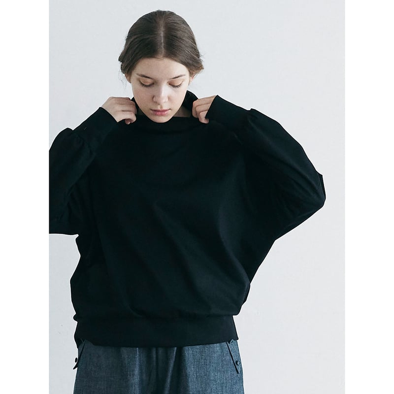 MAGALI マガリ　ハイゲージコットン・タートルカットソー ハイゲージコットン・タートルカットソー／ブラック | MAGALI