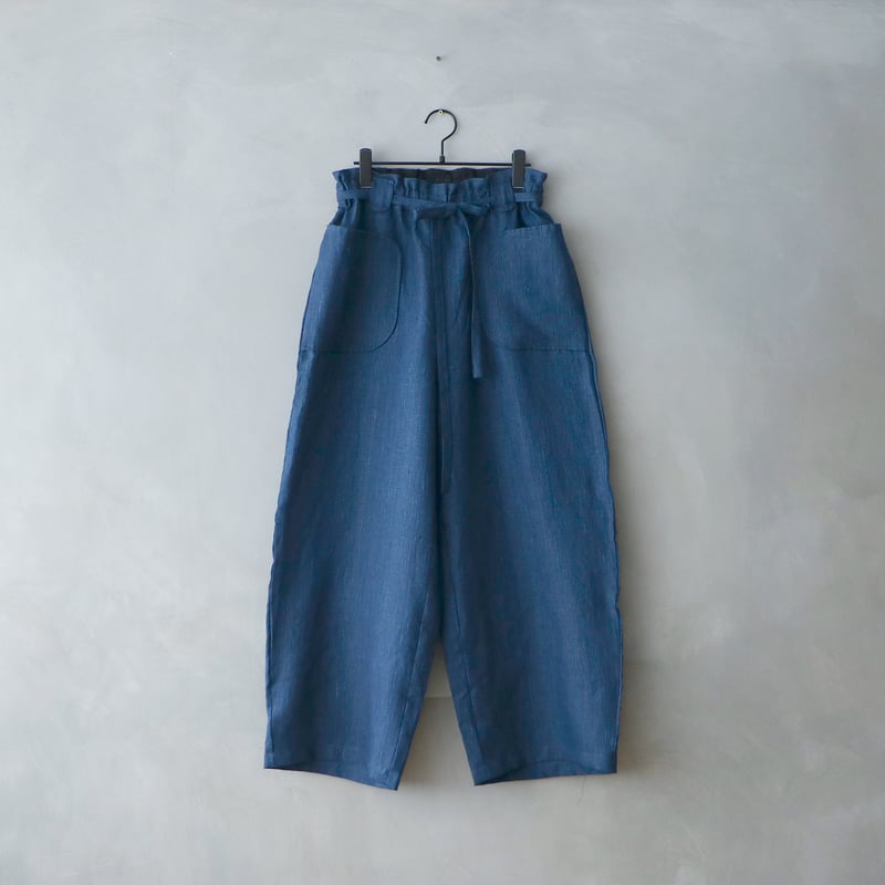 MAGALI ツイルリネンマリンパンツ デニムブルー 完売しました＞インディゴリネン・ロングパンツ／ネイビー | MAGALI