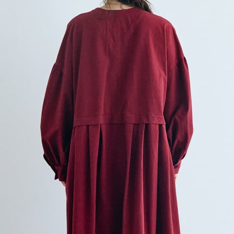 オールドコットン・ダブルボタンワンピース／レッド