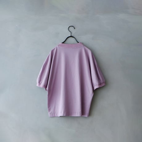 ＜完売しました＞コットン天竺・ギャザースリーブ・カットソー／パープル
