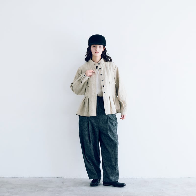 Jeunesse 薄手　ジャケット ちりめん スエードコンバーチブルジャケット （テーラードジャケット