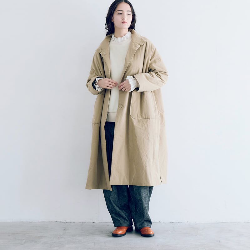 ヴィンテージフィニッシュ・コットン・パディットコート／ベージュ