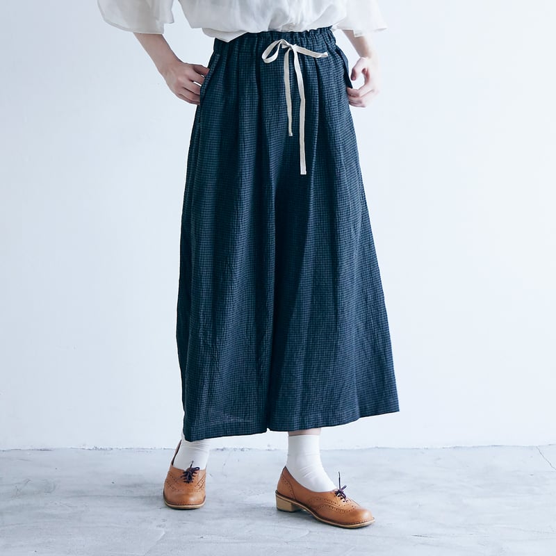 MAGALI チェック柄 ブラックカジュアルパンツ MAGALI チェック柄