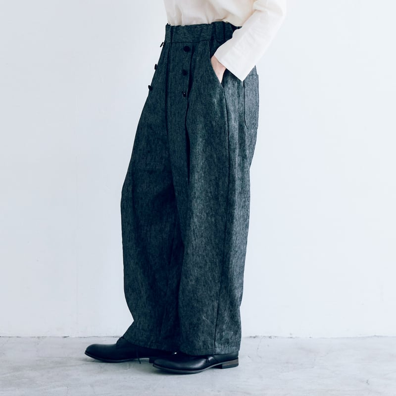 コットンリネンデニム・マリンパンツ／ネイビー | MAGALI