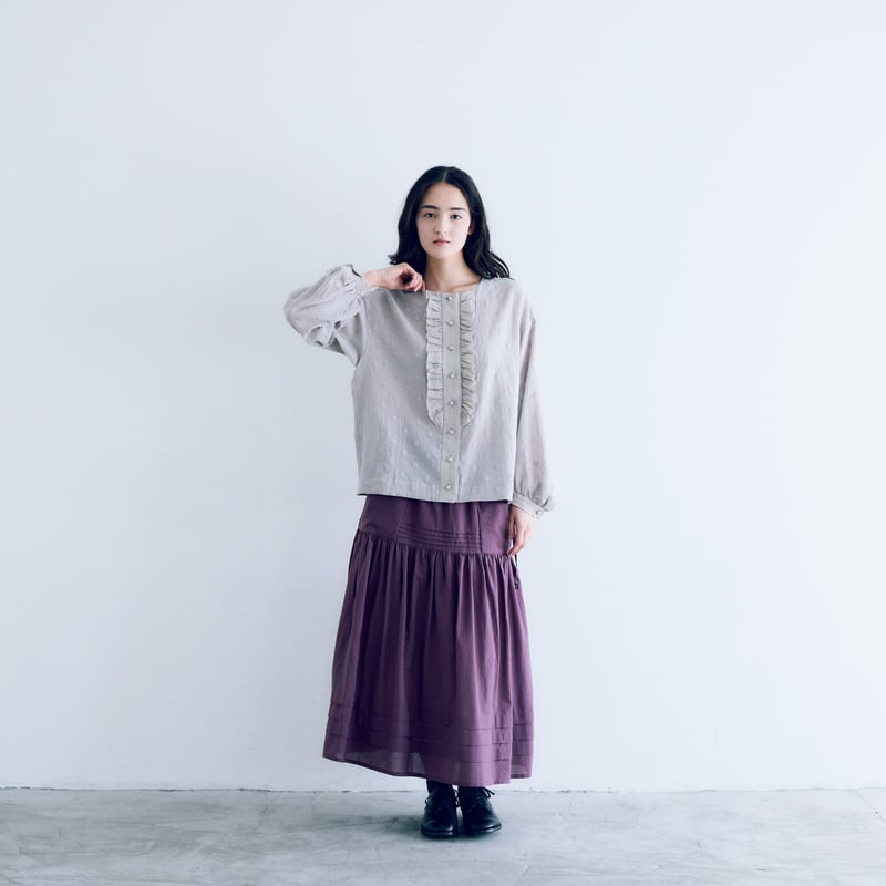 完売しました＞コットンスノードット・フリルブラウス