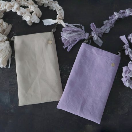 ＜完売しました／WEB限定販売＞Handspun fray pochet ポシェット／ライラック
