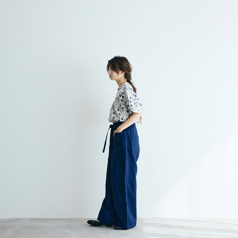 完売しました＞インディゴリネン・ロングパンツ／ネイビー | MAGALI