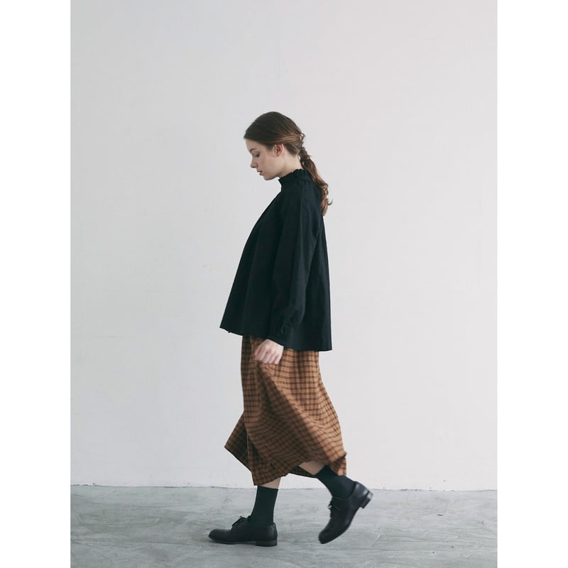 MAGALI / 長袖ブラウス/--/コットン/BLK/無地/コットンオンブレ/ギャザープルオーバー コットンオンデュレ・ギャザープルオーバー／ブラック | MAGALI