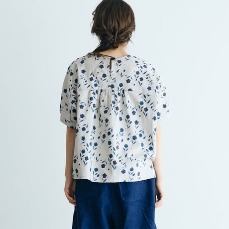 Fleur de brume　コットンリネン・ルーミープルオーバー ／ダスティブルー