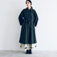 コットンリネン・アンティークキャンバス・トレンチコート／ブラック