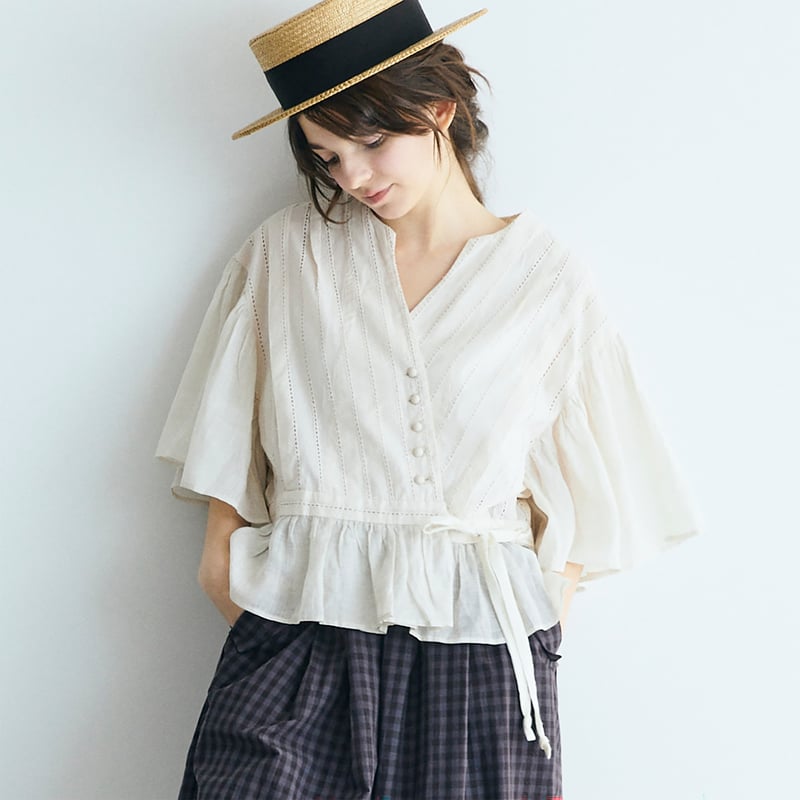 リバーレースカシュクールブラウス 予約販売】レース カシュクール ブラウス | KISHIKA