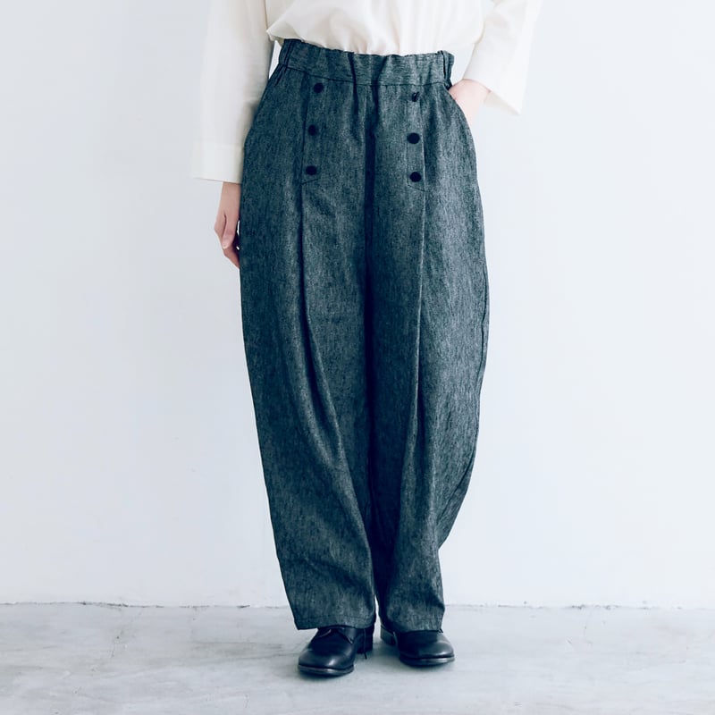 コットンリネンデニム・マリンパンツ／ネイビー | MAGALI