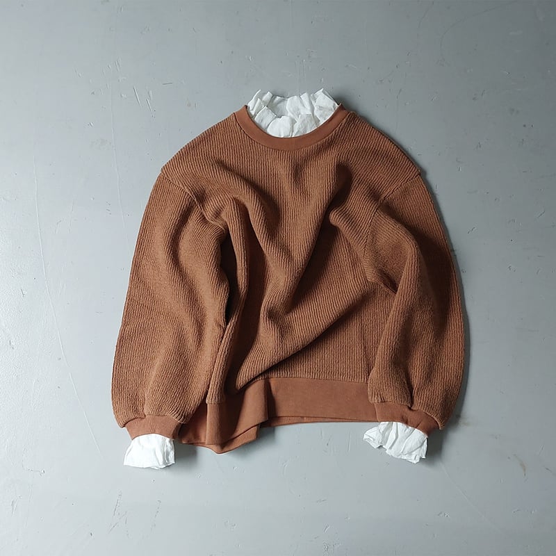 完売しました＞クォーターニット・フリルプルオーバー／ブラウン | MAGALI