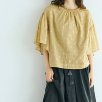 ＜完売しました＞ポワンダルジャンコットン・ギャザーブラウス／サンド