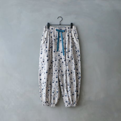 ＜完売しました＞Fleur de brume　コットンリネン・バルーンギャザーパンツ ／ダスティブルー