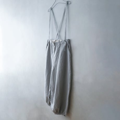 ＜完売しました＞炭染めリネンコットン・バルーンパンツ／グレー