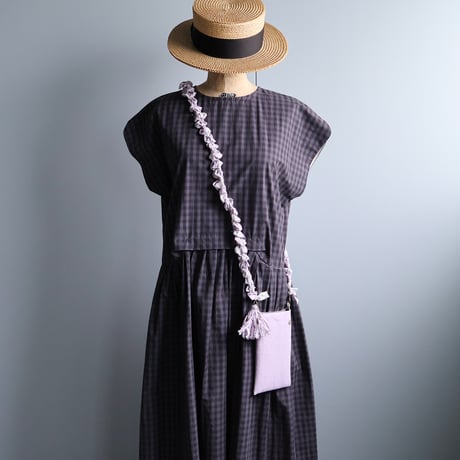 ＜完売しました／WEB限定販売＞Handspun fray pochet ポシェット／ライラック