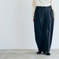 コットンリネンオーバーダイ・マリンパンツ／チャコール