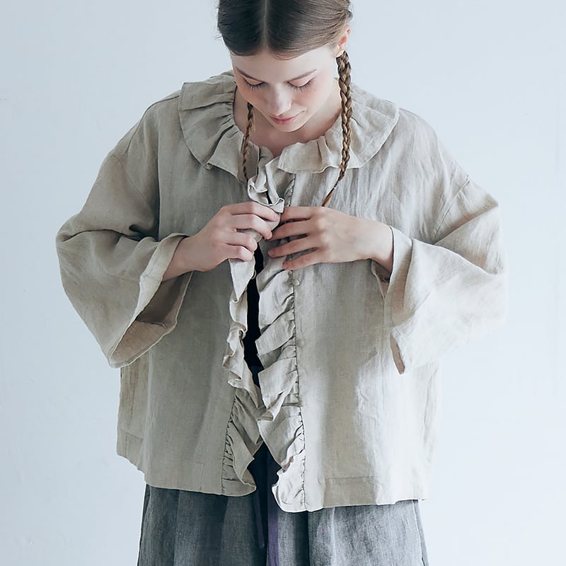 MAGALI コルトレイクリネン・フリルブラウス／ブラック 楽天市場】【20%OFF】MAGALI マガリ コルトレイクリネン フリル