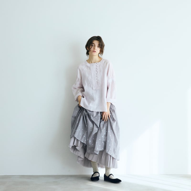 完売しました＞シャンブレーリネン・ぺザントプルオーバー／ピンク