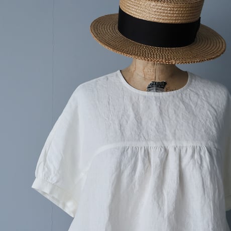 French linen roomy blouse  フレンチリネン・ルーミーブラウス／オフホワイト
