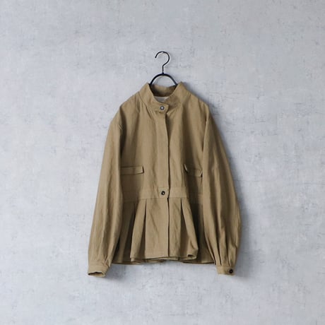 magali コットンリネンフラットカラーコート　ブルー magali コットンリネンフラットカラーコート ブルー magali