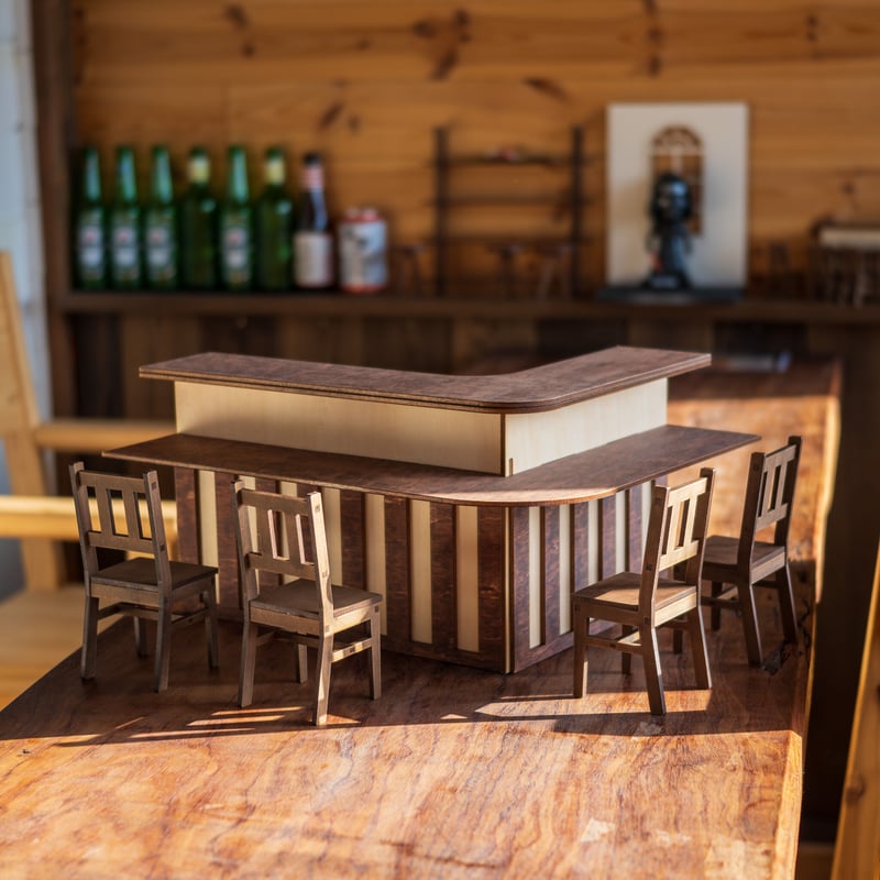 1/6スケールミニチュア家具居酒屋カウンター椅子セット 3台限定セール