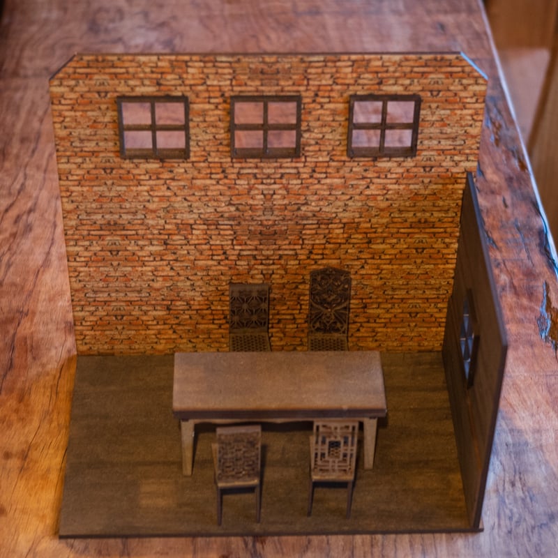 1/10スケールドールハウス山小屋の部屋 レンガ壁 家具セット 1/10スケールドールハウス山小屋の部屋 レンガ壁 家具セット