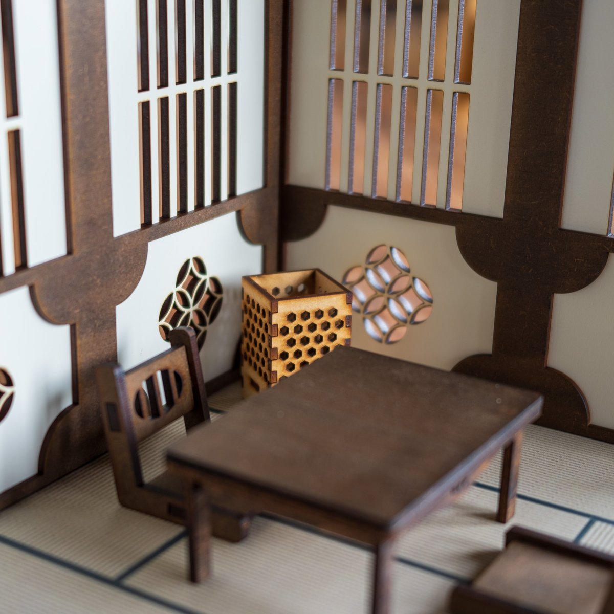 1/10スケール和風ドールハウス日本間 白壁 家具セット | kkcompany