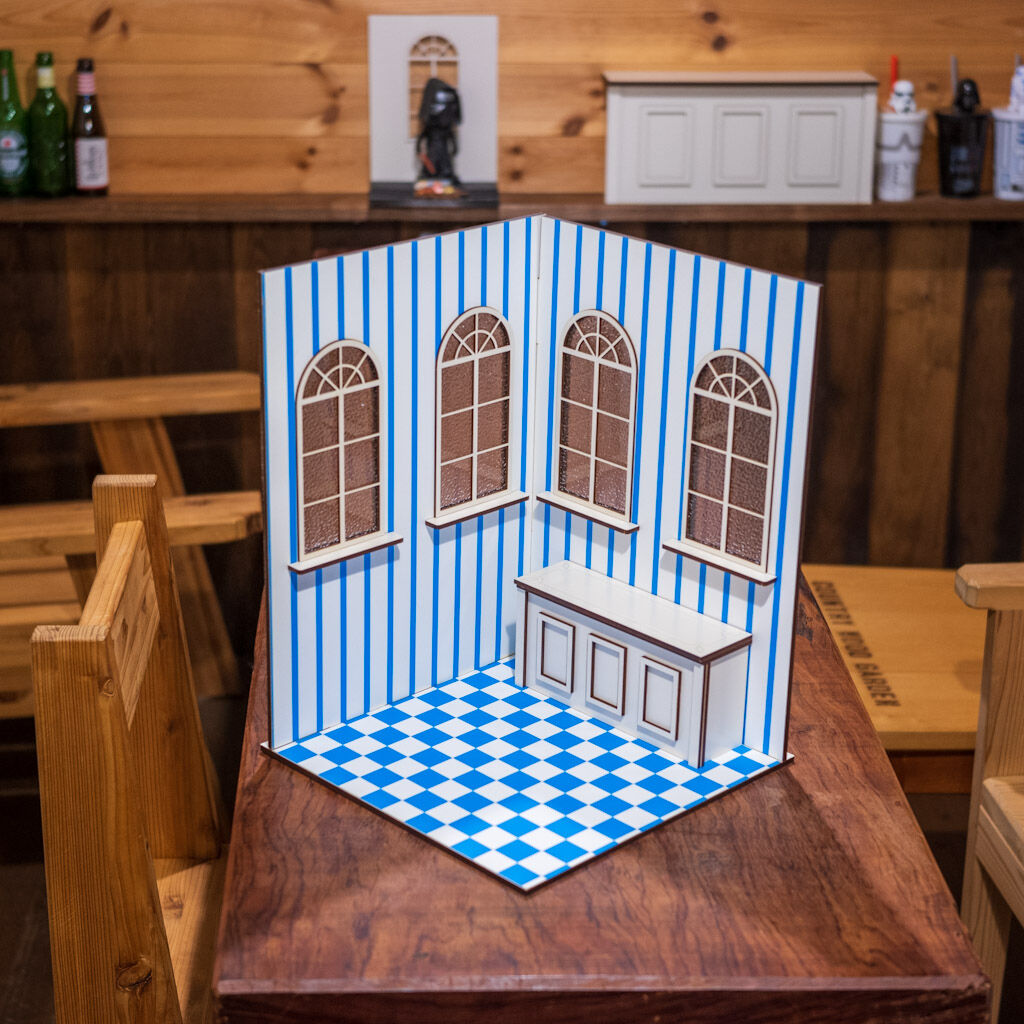 1/6スケールドールハウス洋館新サイズ ブルーストライプ壁紙 | kkcompany