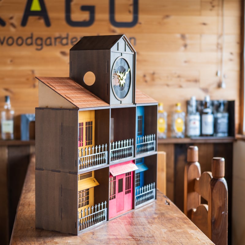 ちびスケールドールハウス 【ちび洋風街並み時計台 フルセット最上級