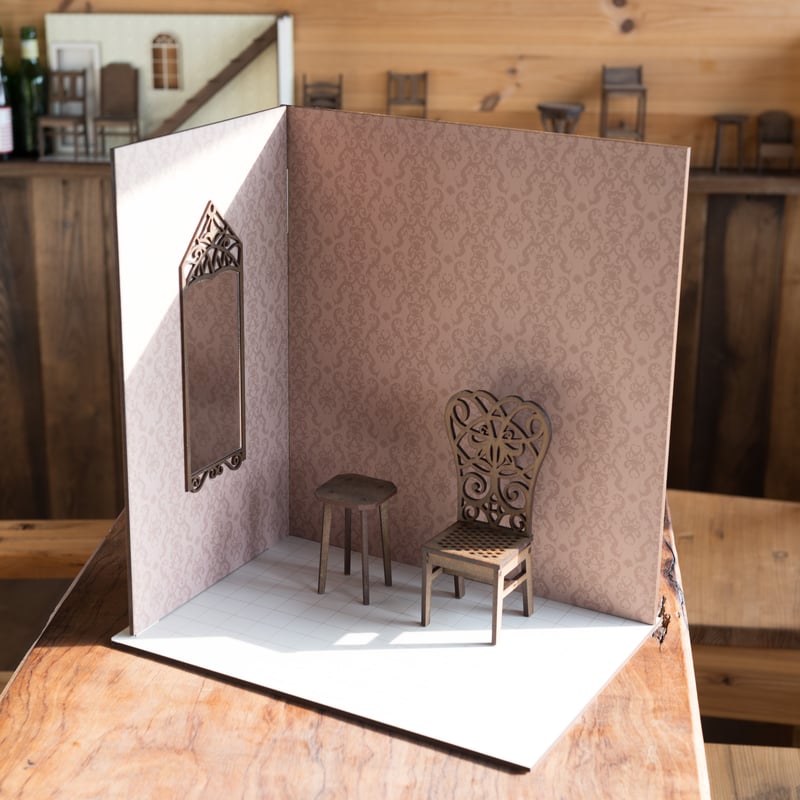 1/6スケールドールハウス洋館 壁紙 シンプルな鏡の部屋 | kkcompany