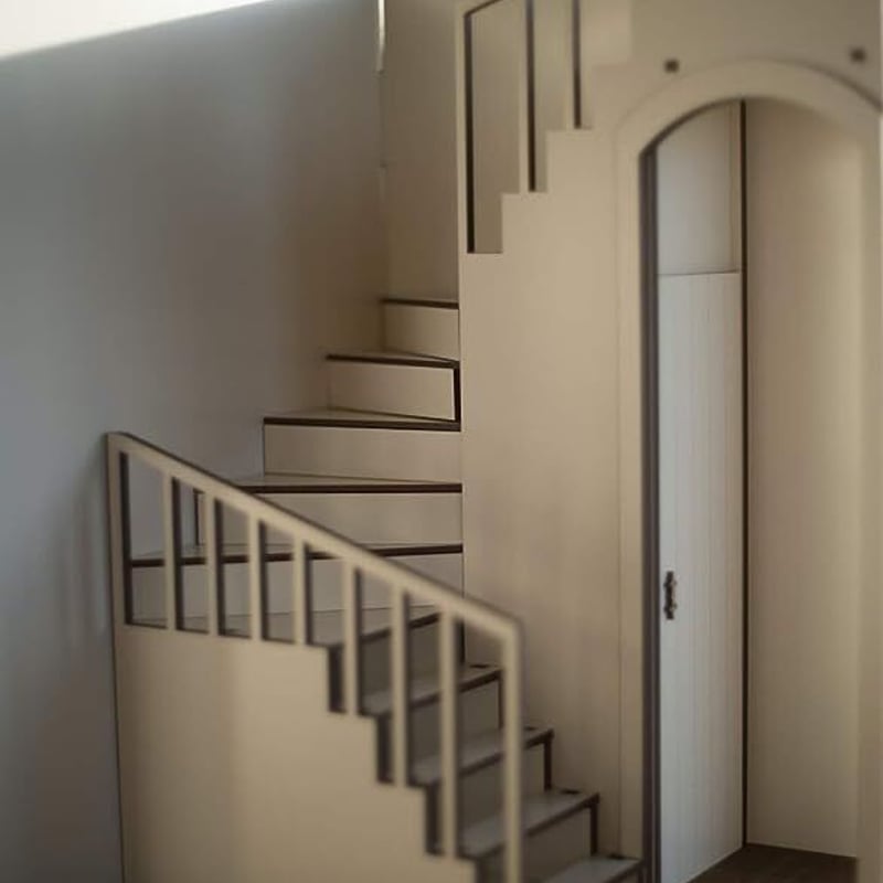 残暑セール！1/6スケールドールハウス螺旋階段ドアホワイト