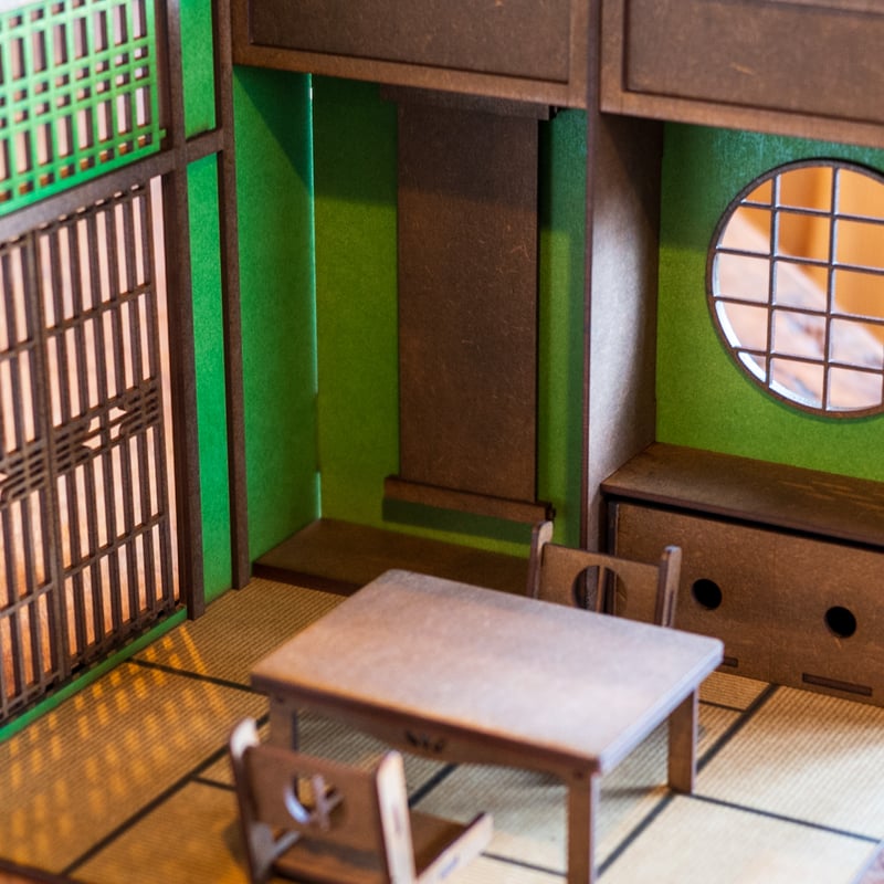 国内発送 1/10スケールドールハウス和室緑塗装 kkcompany | 家具セット ドールハウス