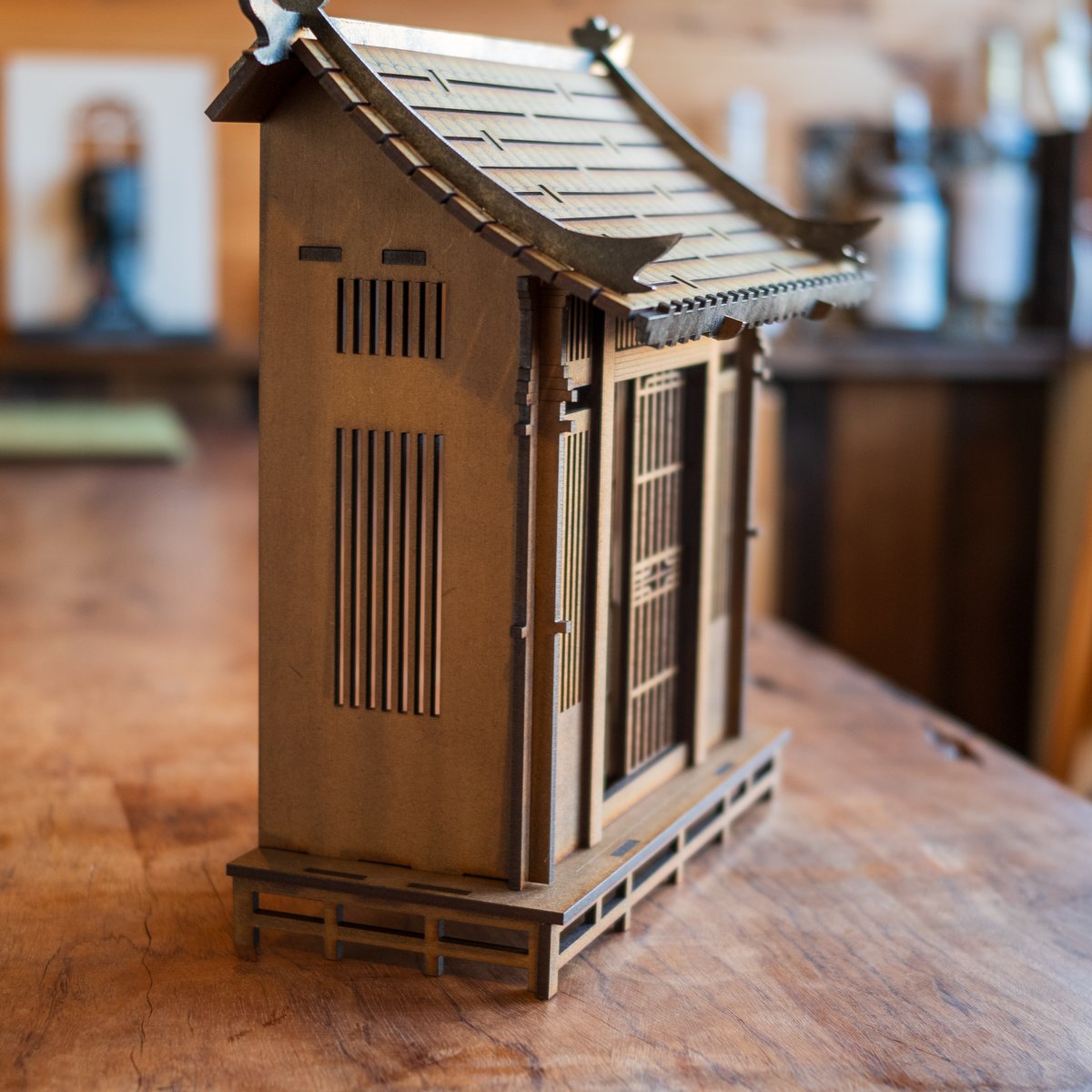 1/10スケール和風ドールハウス和の建物その四 ワイド瓦屋根