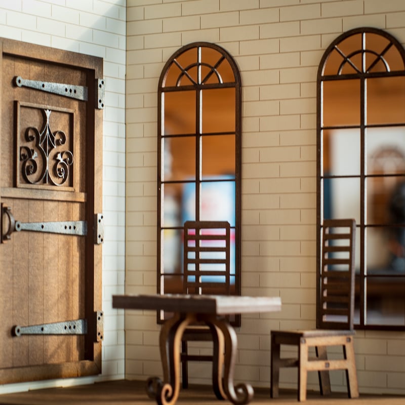 1/10スケールドールハウスホワイトレンガ壁風 マンション | kkcompany