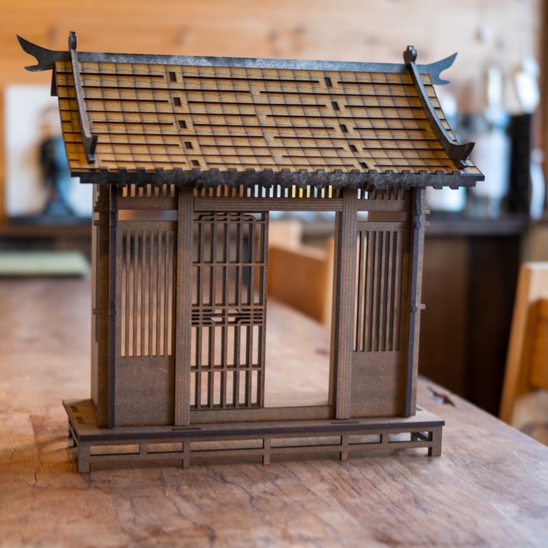 1/10スケール和風ドールハウス和の建物その四 ワイド瓦屋根